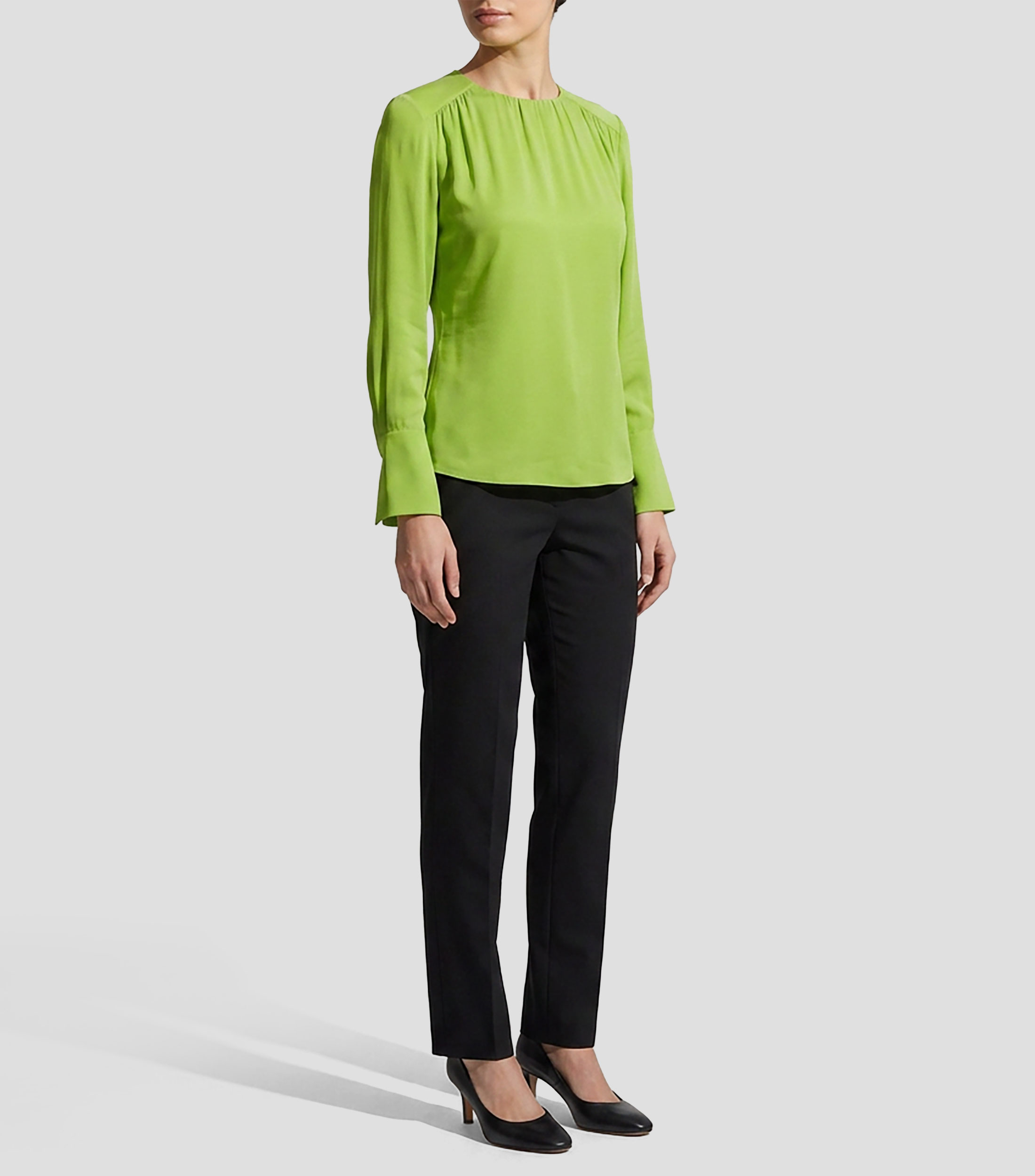 Blusa lisa manga larga Mujer
